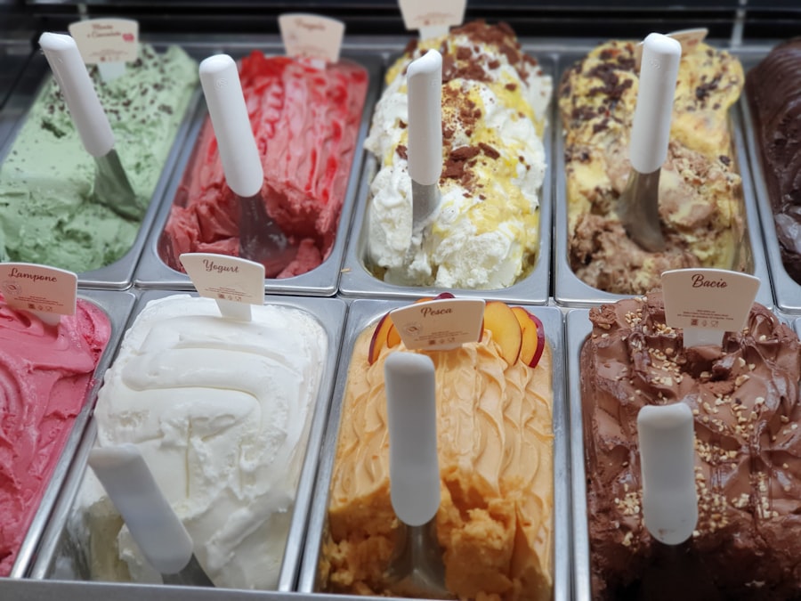 Selection of Italian gelato